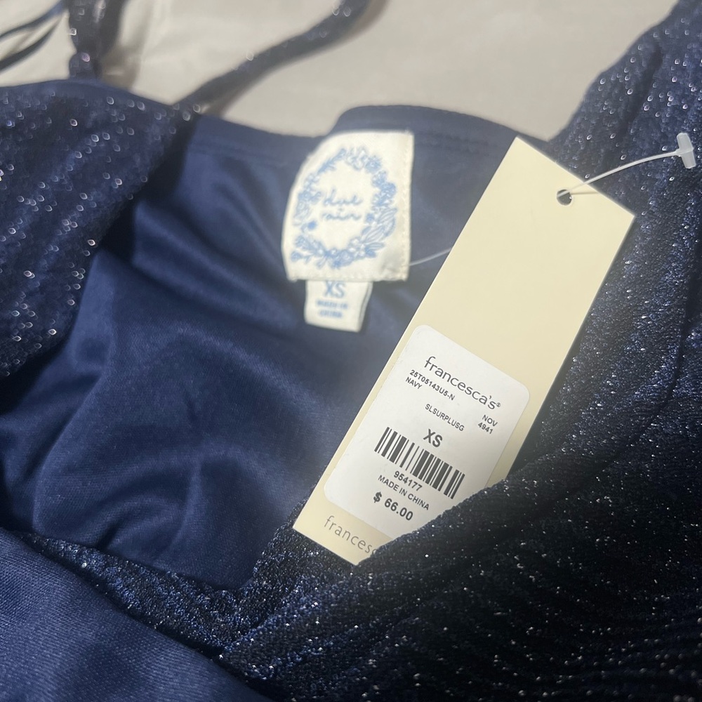 🌻Francesca's Collections Sparkling Navy Jumpsuit🌻 - Picture 3 of 4